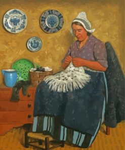 Aesthetic Knitting Woman Paint By Numbers