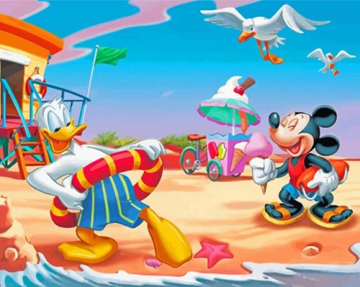 Aesthetic Mickey Mouse And Donald Duck Paint By Numbers