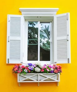 Aesthetic Window Flowers Paint By Numbers