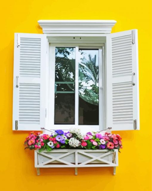 Aesthetic Window Flowers Paint By Numbers