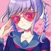 Anime Girl With Heart Glasses Paint By Numbers