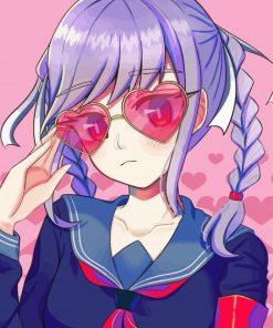 Anime Girl With Heart Glasses Paint By Numbers