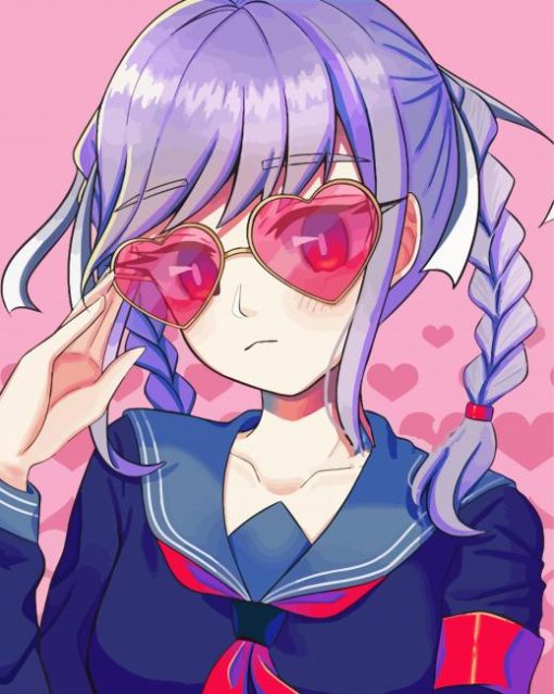 Anime Girl With Heart Glasses Paint By Numbers