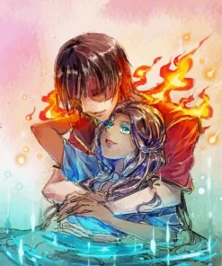 Anime Fire And Water Art Paint By Numbers