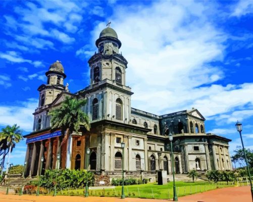 Antigua Cathedral De Managua Paint By Numbers