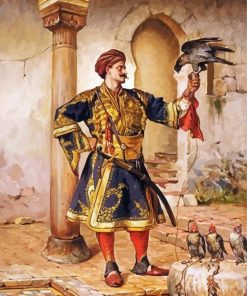 Arabian Man With Hawk Eagle Paint By Numbers