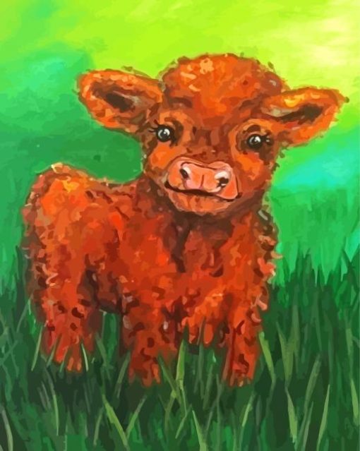 Baby Brown Cow Paint By Numbers