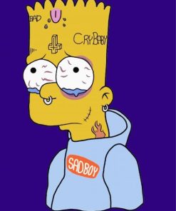 Bart Sad Paint By Numbers