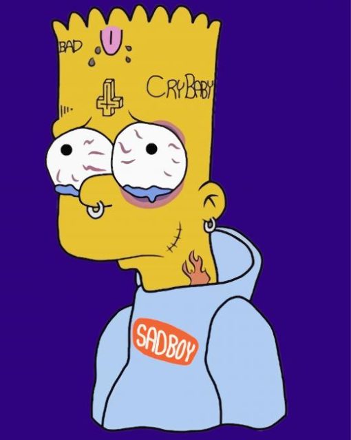 Bart Sad Paint By Numbers