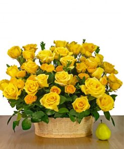 Basket Of Yellow Roses Paint By Numbers