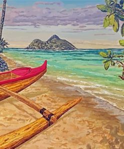 Beach And Canoe Paint By Numbers