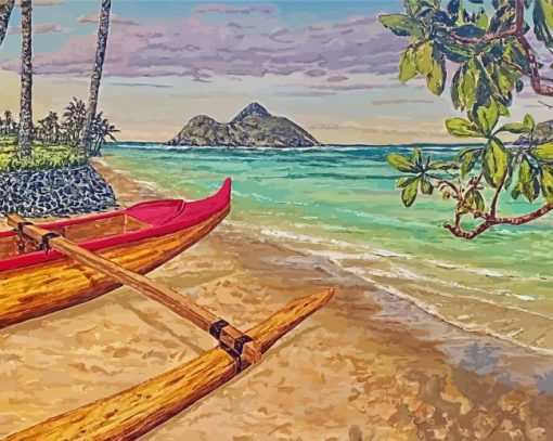 Beach And Canoe Paint By Numbers