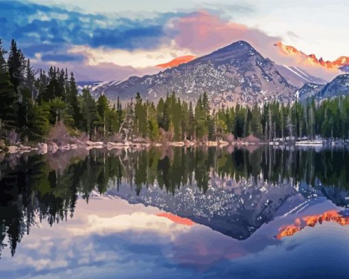 Bear Lake Water Reflection Paint By Numbers