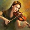 Beautiful Girl Playing Violin Paint By Numbers