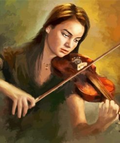 Beautiful Girl Playing Violin Paint By Numbers