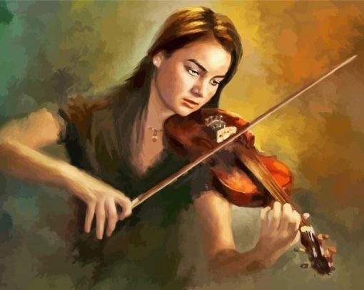 Beautiful Girl Playing Violin Paint By Numbers