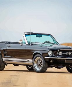 Black 1967 Ford Mustang Convertible Paint By Numbers