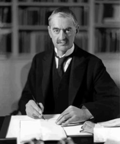 Black And White Neville Chamberlain Paint By Number