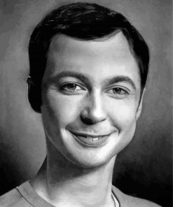 Black And White Sheldon Cooper Paint By Numbers