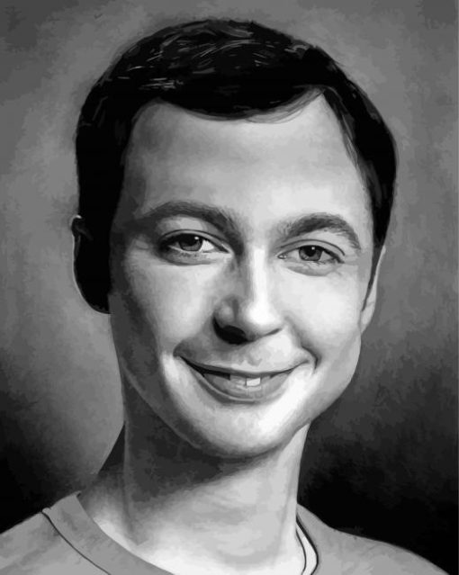 Black And White Sheldon Cooper Paint By Numbers