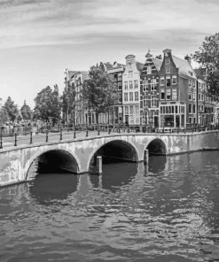 Black And White Keizersgracht Amsterdam Paint By Numbers