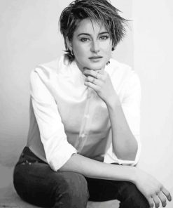 Black And White Shailene Woodley Paint By Numbers