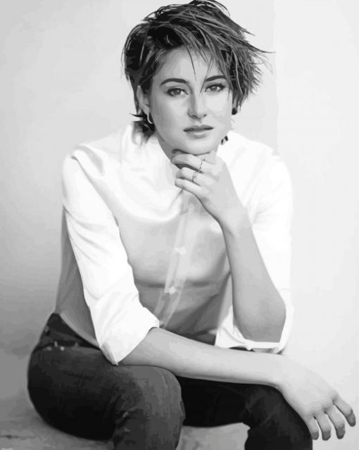 Black And White Shailene Woodley Paint By Numbers