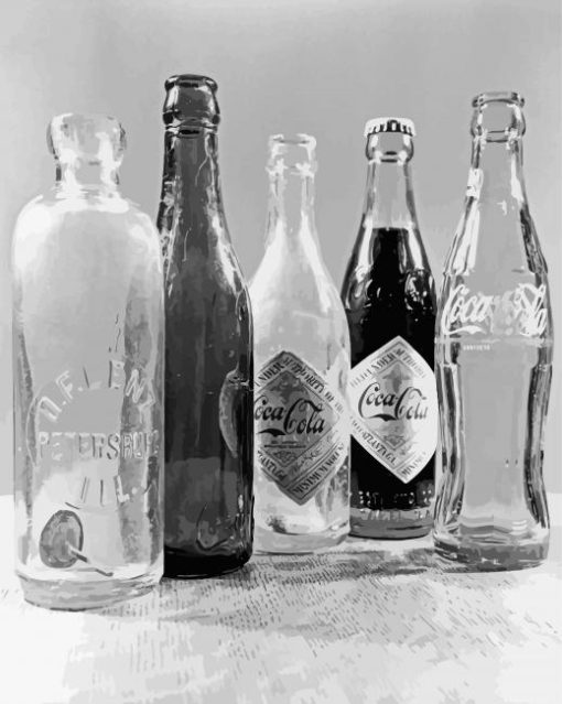 Black And White Vintage Bottles Paint By Numbers