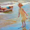 Blonde Little Girl In Beach Joaquin Sorolla Paint By Numbers