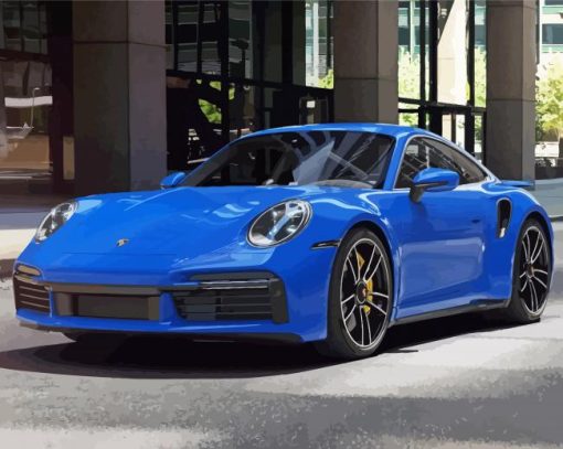 Blue 911 Turbo Paint By Numbers