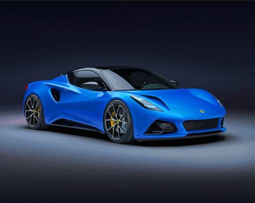 Blue Exotic Car Paint By Numbers