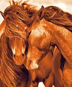 Brown Horse Couple Paint By Numbers