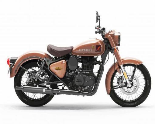 Brown Royal Enfield Bullet Paint By Numbers