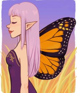 Butterfly Fairy Side Profile Paint By Numbers