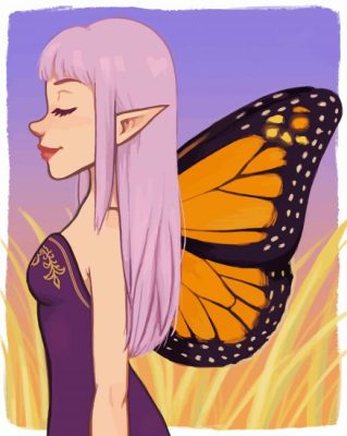 Butterfly Fairy Side Profile Paint By Numbers