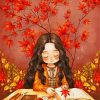 Cartoon Autumn Girl Paint By Numbers