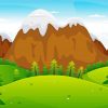 Cartoon Mountains Landscape Paint By Numbers