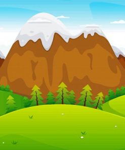 Cartoon Mountains Landscape Paint By Numbers