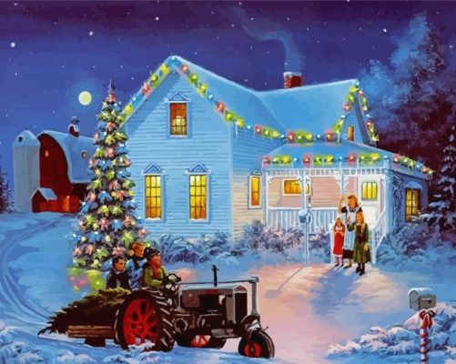 Christmas Winter Farm Paint By Numbers