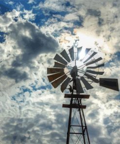 Cloudy Windpump Paint By Numbers