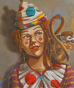 Clown Boy And Monkey Paint By Numbers