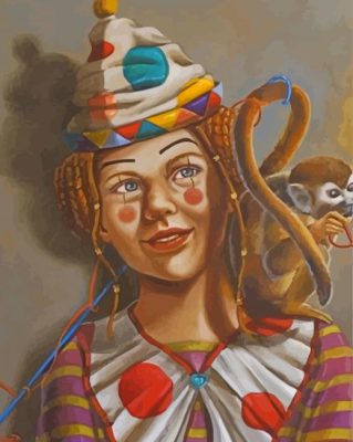 Clown Boy And Monkey Paint By Numbers