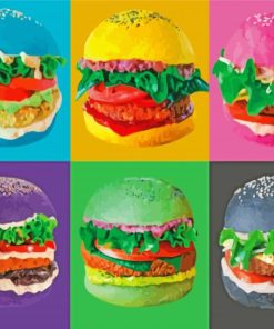 Colorful Burgers Paint By Numbers