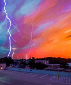 Colorful Lightning Skyscapes Paint By Numbers