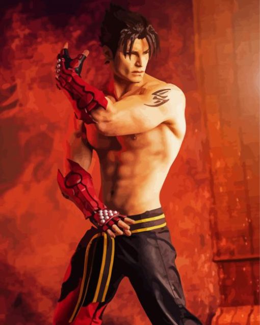 Cool Jin Kazama Paint By Numbers