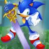 Cool Sonic With Sword Paint By Numbers