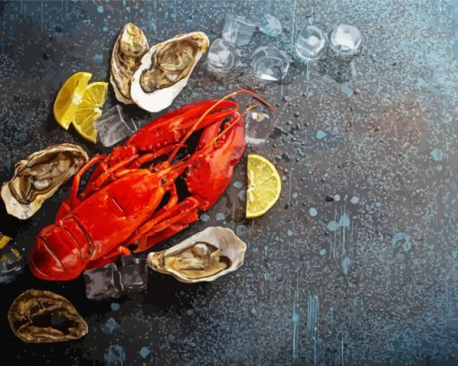 Crayfish And Oysters Paint By Numbers