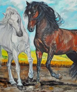 Cute Couple Horses Paint By Numbers