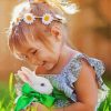 Cute Girl With Rabbit Paint By Numbers