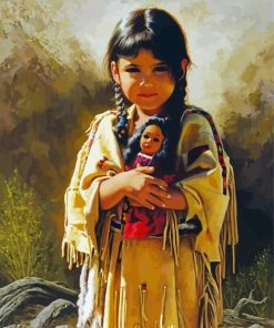 Cute Native Girl Paint By Numbers